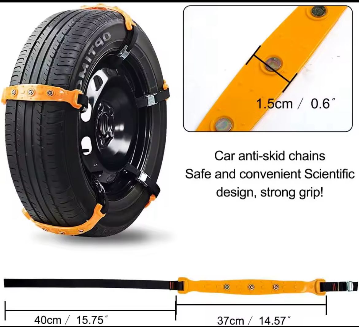 🛞 שרשראות נגד החלקה לגלגלי רכב (Car Anti-Skid Chains) – תמונה 2