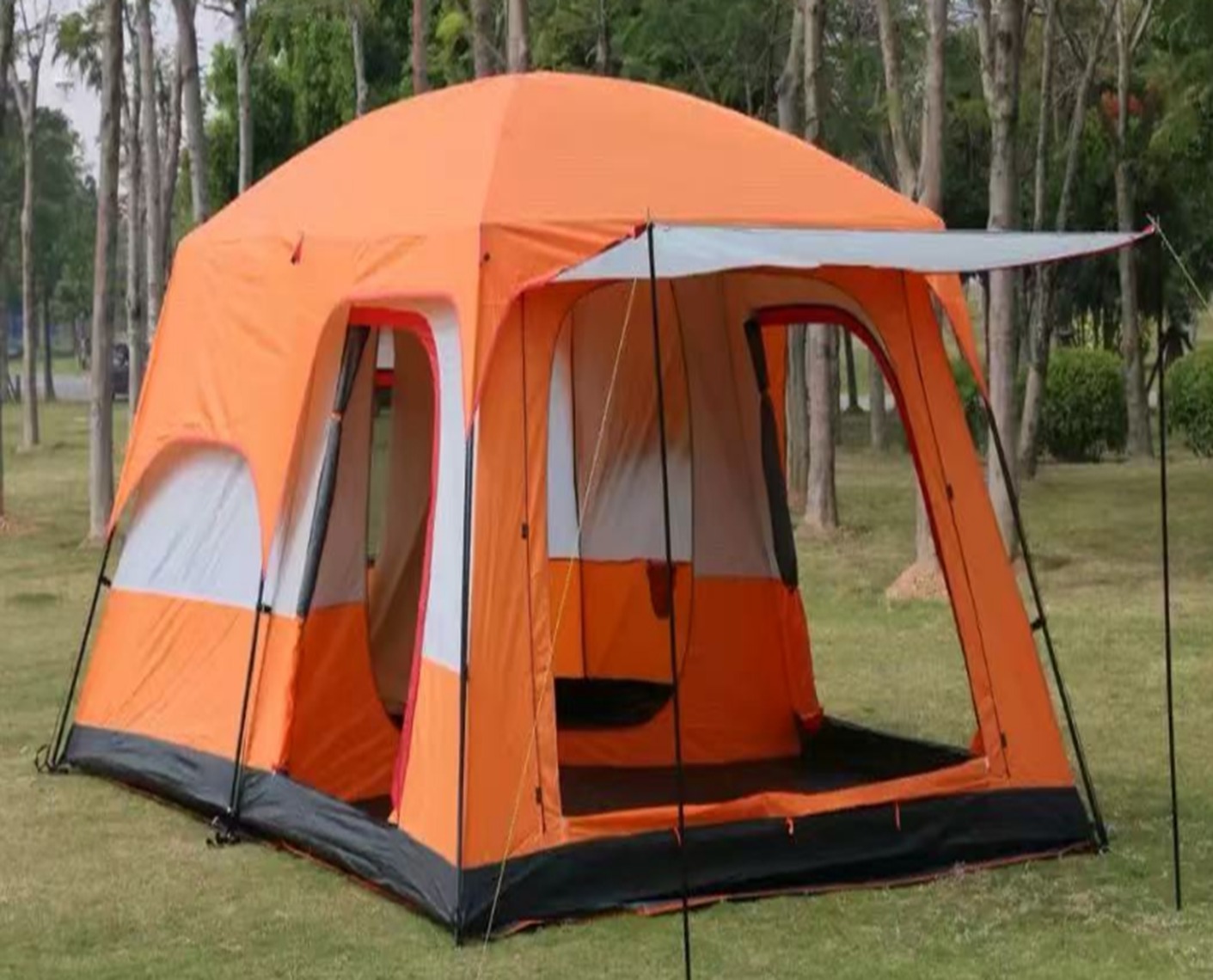 ⛺ אוהל משפחתי גדול 320×220×180 ס"מ – צבע כתום