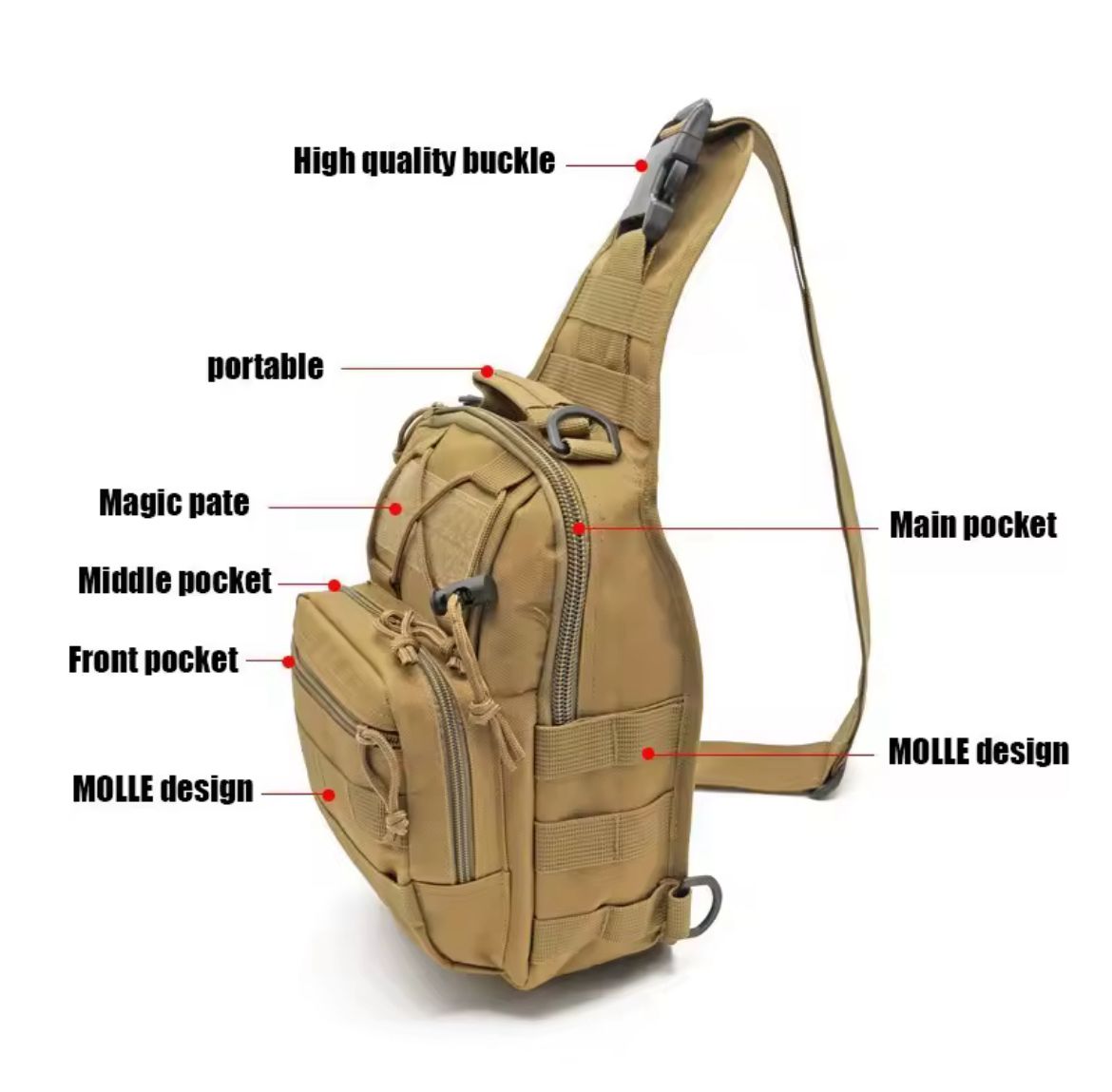 🎒 תיק כתף טקטי – Tactical Sling Bag – תמונה 6