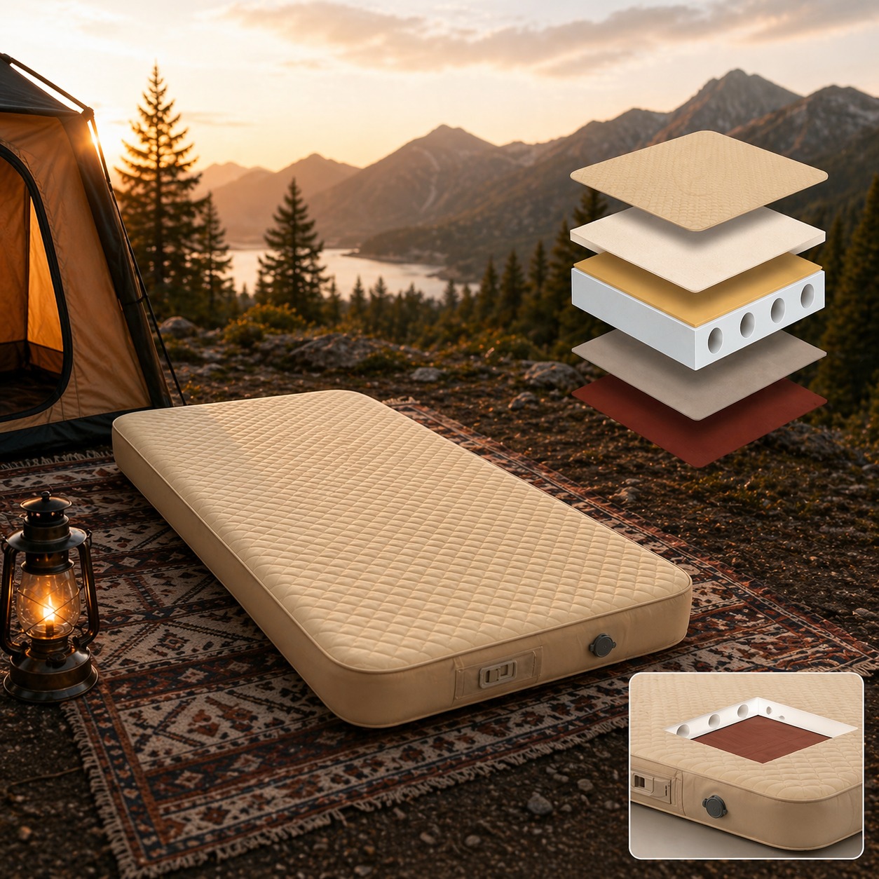 🔥 מזרן מתנפח מתקדם – נוחות חכמה לכל מקום!