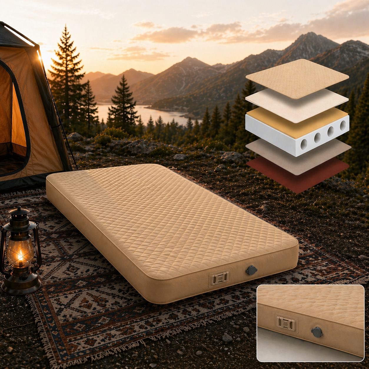 🔥 מזרן מתנפח זוגי מתקדם – נוחות ברמה אחרת!