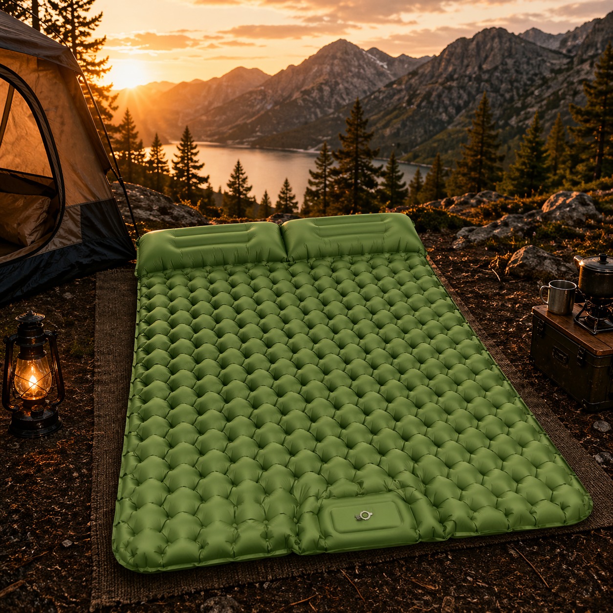 🔥 מזרן מתנפח זוגי – נוחות מושלמת בכל תנאי שטח!